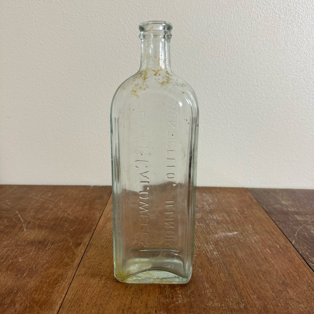 Antique DR. W. B. CALDWELL'S SYRUP pepsin syrup company‎ glass bottle